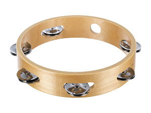 HLT-081 Тамбурин круглый без кожи 8" деревянный, 1 ряд бубенцов. DADI