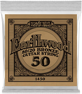 ERNIE BALL 1450 Earthwood 80/20 .050 - Струна одиночная для акустической гитары