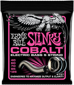 ERNIE BALL 2737 Cobalt Slinky Super 40-125 - Струны для бас-гитары