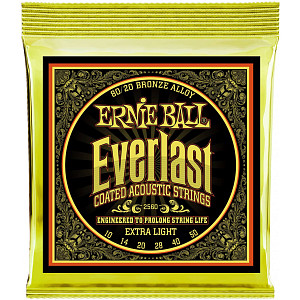 ERNIE BALL 2560 - Струны для акустической гитары Everlast 80/20 Bronze Extra Light;