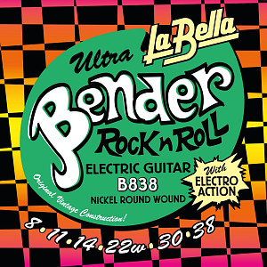 B838 The Bender Ultra Комплект струн для электрогитары, никелированные, 8-38, La Bella
