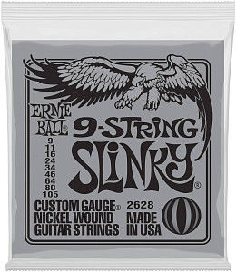 ERNIE BALL 2628 Nickel Wound Slinky 9-105 - Струны для 9 струнной электрогитары