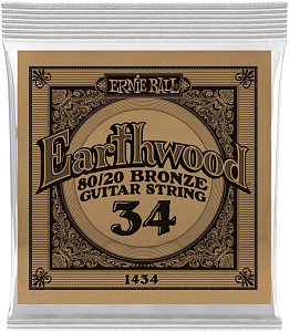ERNIE BALL 1434 Earthwood 80/20 .034 - Струна одиночная для акустической гитары