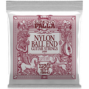 ERNIE BALL 2409 - Струны для классической гитары. Ernesto Palla; Черный нейлон; Бронзовая оплетка