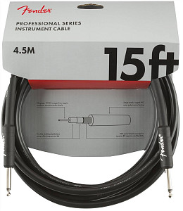 FENDER FENDER 15' INST CABLE BLK инструментальный кабель, черный, 15'...