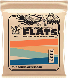 ERNIE BALL 2800 Flatwound Group 1 Short Scale 50-110 - Струны для бас-гитары