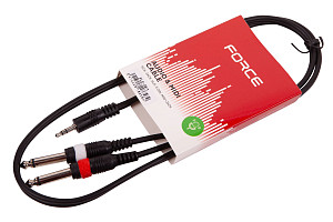 FORCE FLC-38/1 - Аудио-кабель. Мини 1/8" Jack (M) стерео - 2x1/4" Jack (M) моно.