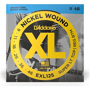 D'ADDARIO EXL125 - Струны для электрогитары; Super Light/Regular; Калибр: 9-46