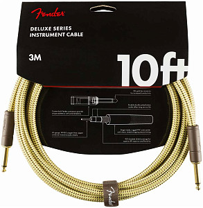 FENDER DELUXE 10' INST CABLE TWD инструментальный кабель, твид, 10'...