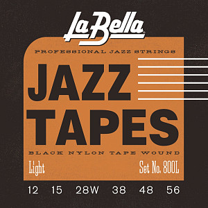 La Bella 800L Black Nylon - Комплект струн для электрогитары, оплетка черный нейлон, Light, 12-56