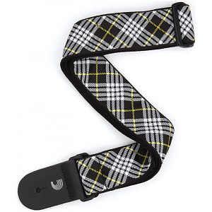 Planet Waves T20W1503 - Ремень для гитары "Black, White, Yellow Tartan"