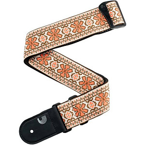 Planet Waves 50PCLV02 - Ремень для гитары. Woodstock, Peace & Love Woven Orange Pattern