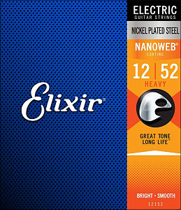 12152 NANOWEB Комплект струн для электрогитары, Heavy, 12-52, Elixir