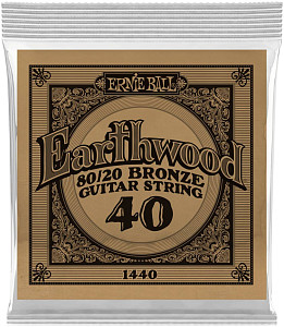 ERNIE BALL 1440 Earthwood 80/20 .040 - Струна одиночная для акустической гитары