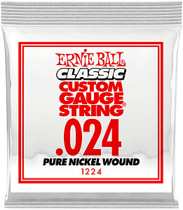 ERNIE BALL 1224 Plain Steel .024 - Струна одиночная для акустической и электрогитары