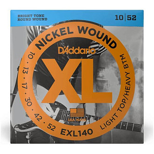 D'ADDARIO EXL140 - Струны для электрогитары; Light/Heavy; Никель; Калибр: 10-52;