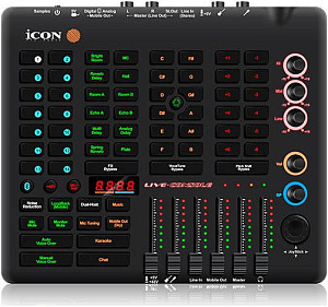 ICON Live Console - аудиоинтерфейс USB для стримов, DSP обработка, фейдеров:...