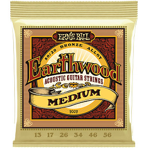 ERNIE BALL 2002 - Струны для акустической гитары Earthwood 80/20 Bronze Medium (13-17-26-34-46-56)