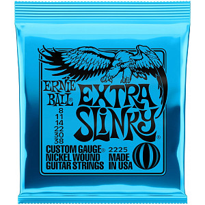 ERNIE BALL 2225 - Струны для электрогитары; Nickel Wound Extra Slinky (8-11-14-22w-30-38)
