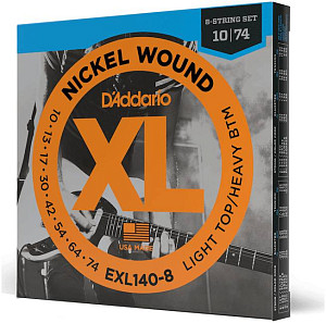 D'ADDARIO EXL140-8 - Струны для 8 струнной электрогитары