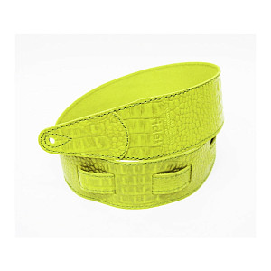 Fidel FL660317L11 Leather 11 Ремень для гитары, кожаный, лайм, тиснение рептилия