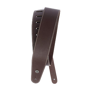 25LS01-DX Classic Leather Ремень для гитары, кожаный, коричневый, контрастная строчка, Planet Waves