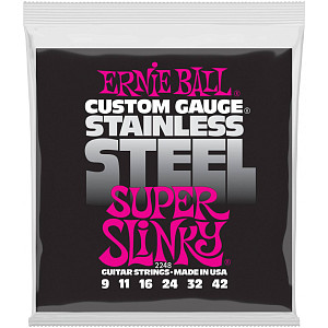 ERNIE BALL 2248  STAINLESS STEEL SLINKY SUPER 9-42 - Струны для электрогитары