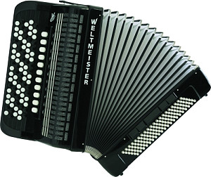 Romance874-IV-120/87-BK Romance 874 Аккордеон кнопочный 87/120/IV/11/5, черный, Weltmeister