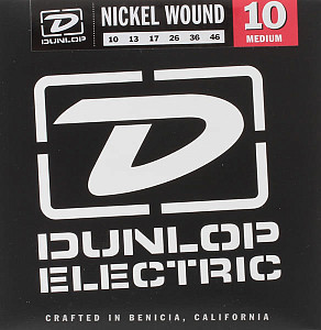 DUNLOP DEN1046 - Струны для электрогитары, Никель; Medium, .010, .013, .017, .026, .036, .046