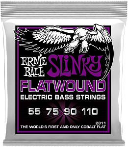 ERNIE BALL 2811 Flatwound Slinky Power 55-110 - Струны для бас-гитары