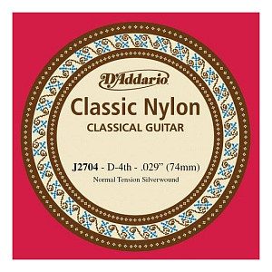 D'Addario J4504 Pro-Arte Отдельная 4-ая струна для классической гитары, нейлон, норм. натяжение