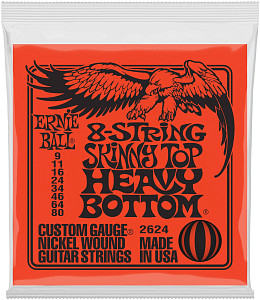 ERNIE BALL 2624 Nickel Wound Slinky Skinny Top Heavy Bottom 9-80 - Струны для 8 струнной электрогитары