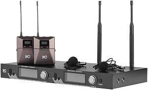 ITC T-521UL - радиосистема UHF двухканальная с двумя петличными микрофонами....
