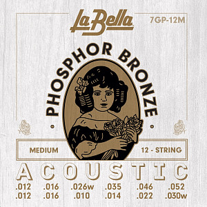 La Bella 7GP12M Phosphor Bronze - Комплект струн для 12-струнной акустической гитары, ф/б, 12-52