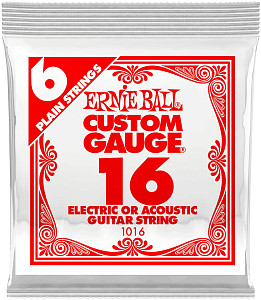 ERNIE BALL 1016 Plain Steel .016 - Струна одиночная для акустической и электрогитары