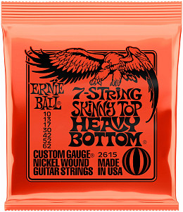 ERNIE BALL 2615 Nickel Wound Slinky Skinny Top Heavy Bottom 10-62 - Струны для 7 струнной электрогитары