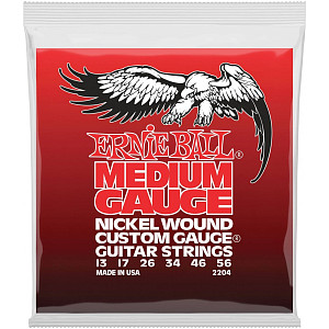 ERNIE BALL 2204 - Струны для электрогитары; Nickel Wound Medium (13-17-26-34-46-56)