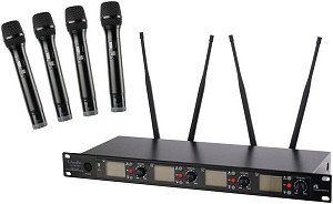 LAUDIO LS-Q6-4M Беспроводная микрофонная система, 4 ручных передатчика,...