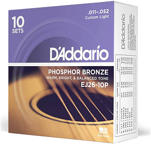 D'ADDARIO EJ26-10P - Струны для акустической гитары