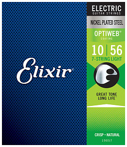 ELIXIR 19057 - Optiweb Комплект струн для 7-струнной электрогитары, никелированная сталь, Light