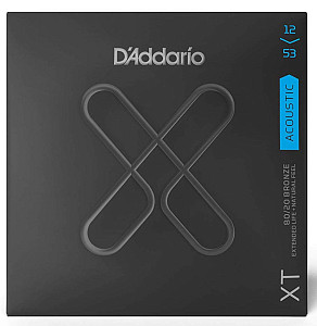 D'ADDARIO XTABR1253 - Струны для акустической гитары; Серия XT; Бронза 80/20; Калибр: 12-53