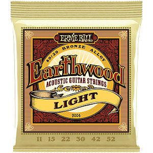 ERNIE BALL 2004 - Струны для акустической гитары Earthwood 80/20 Bronze Light (11-15-22w-30-42-52)