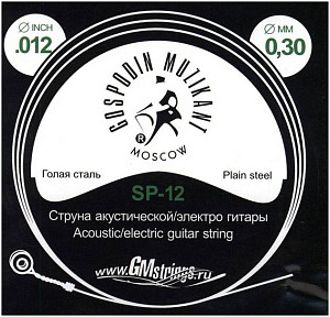 ГОСПОДИН МУЗЫКАНТ SP-12 - Струна одиночная для акустической и электрогитары