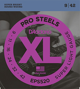 EPS520 XL PRO STEEL Струны для электрогитары Super Light 9-42 D`Addario