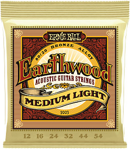 ERNIE BALL 2003 Earthwood 80/20 Bronze Medium Light 12-54 - Струны для акустической гитары