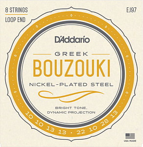 EJ97 Комплект струн для греческого бузуки, никелированные, 10-28, D'Addario