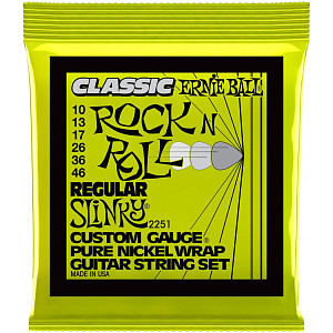 ERNIE BALL 2251 - Струны для электрогитары; Classic pure nickel, Regular Slinky (10-13-17-26-36-46)