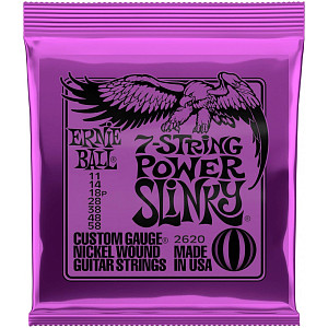 ERNIE BALL 2620 - Струны для 7-струнной электрогитары Nickel Wound Power Slinky 7 (11-58)
