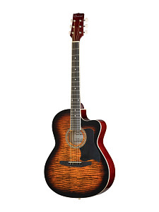 C901T-BS Акустическая гитара, с вырезом, санберст, Caraya
