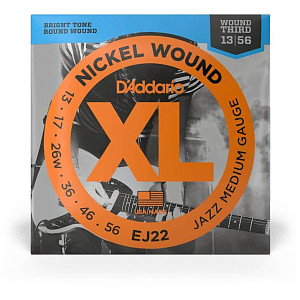 D'ADDARIO EJ22 - Струны для электрогитары; Jazz medium; Калибр: 13-56